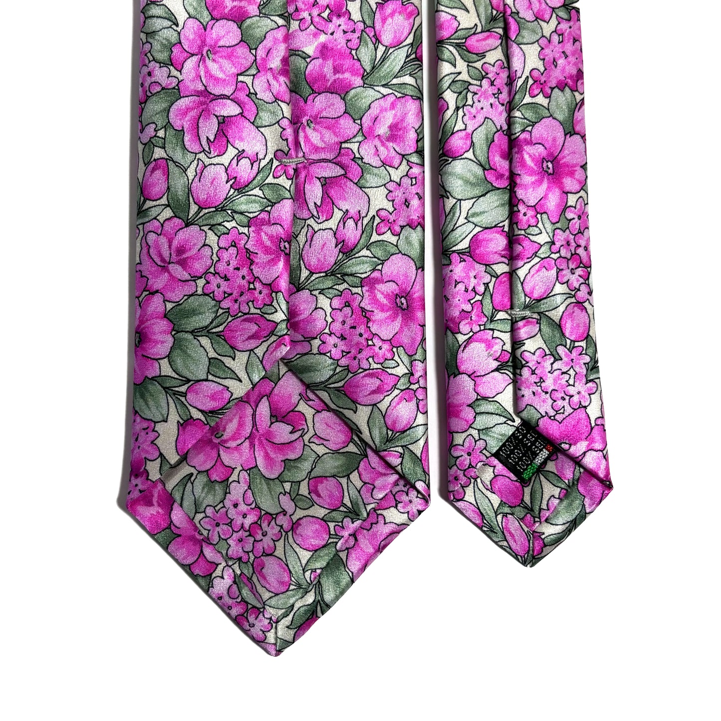 Pink Floral Motif Silk Satin Tie