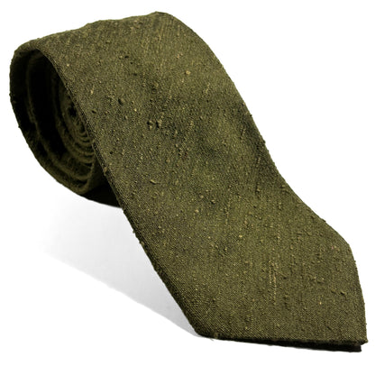 Olive Green Silk Shantung Tie