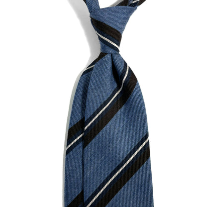 Light Blue Striped Wool/Silk Tie