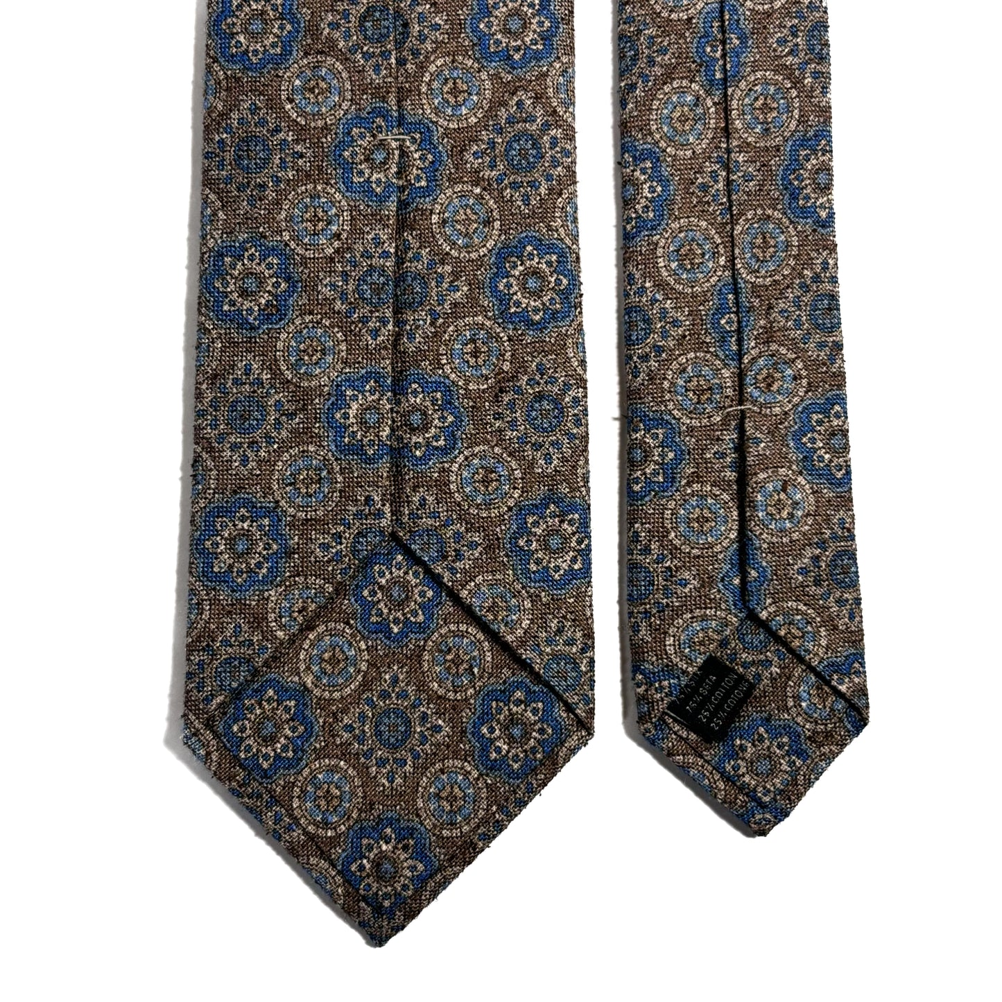 Light Brown Geometric Silk/Cotton Bourette Tie