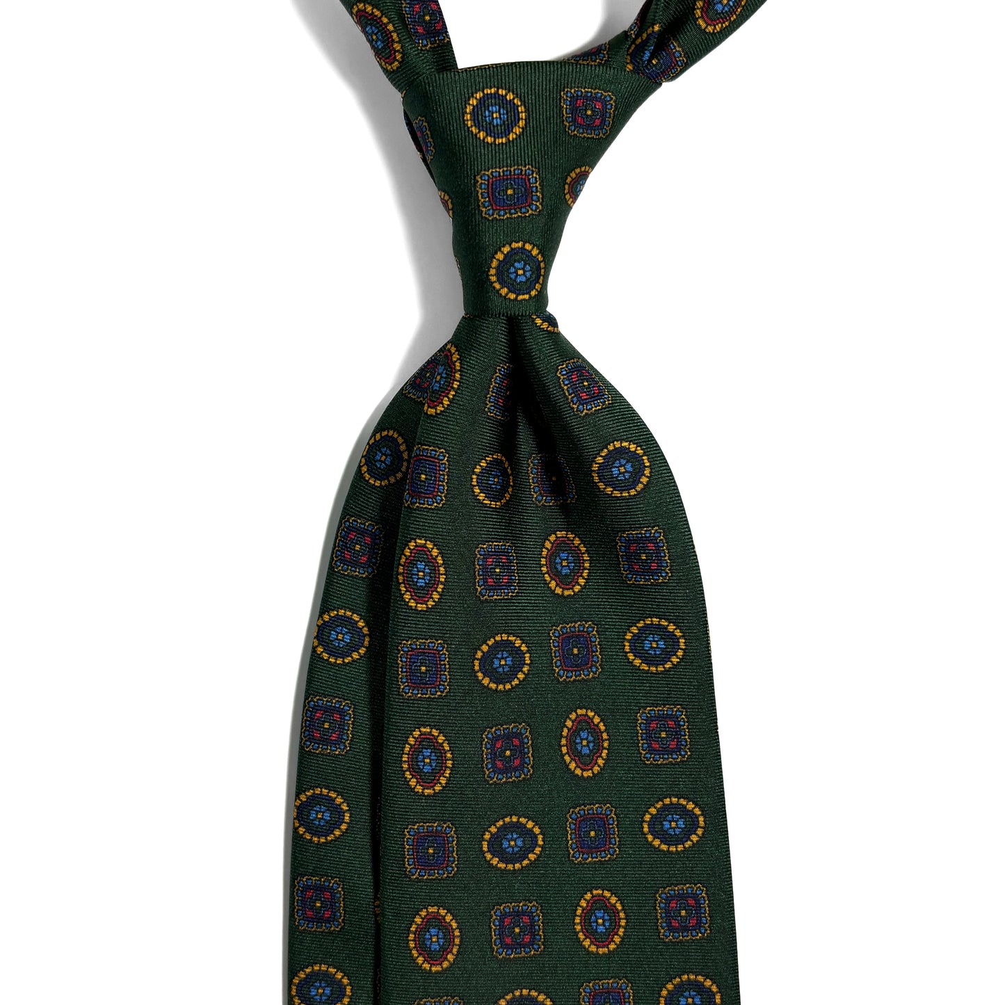 Forest Green Geometric Silk Tie