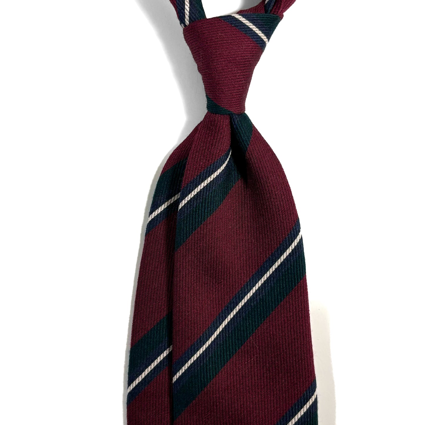 Burgundy Striped Wool/Silk Tie