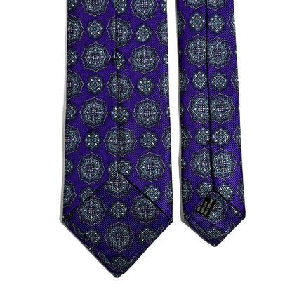 Purple Geometric Printed 50oz Silk Twill Tie