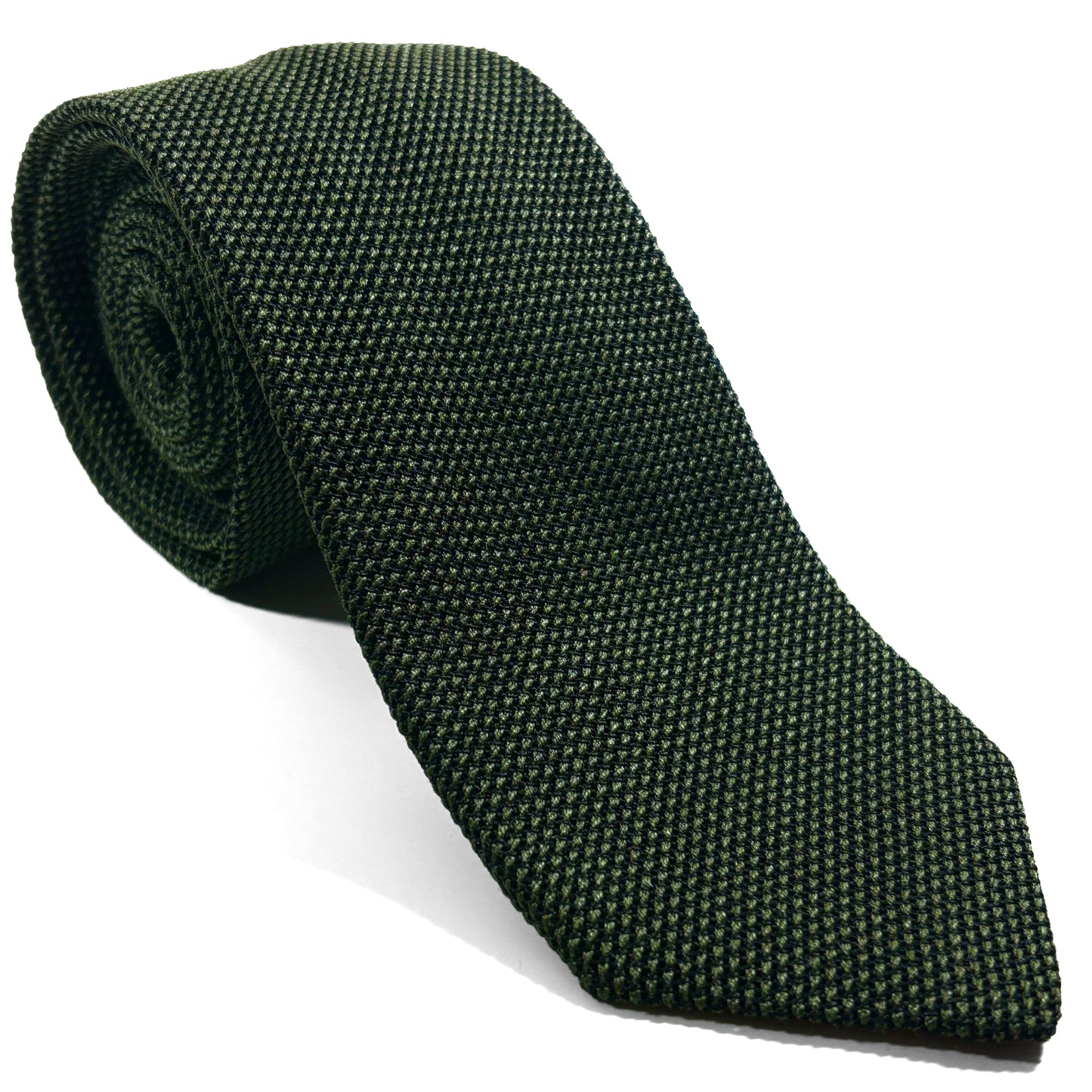 Olive Green Silk Grenadine Tie (Garza Fina)