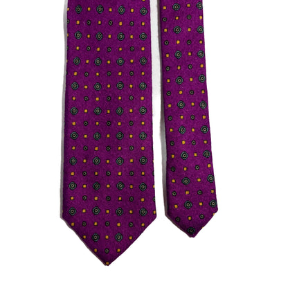 Purple Geometric Wool Flannel Tie