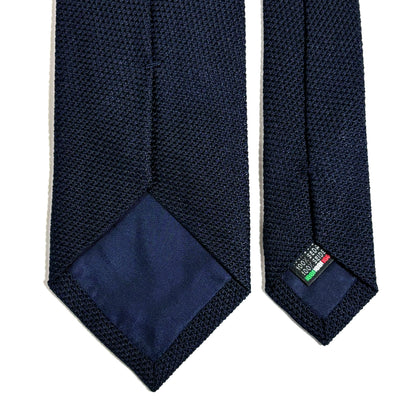 Midnight Blue Silk Grenadine Tie (Garza Fina)