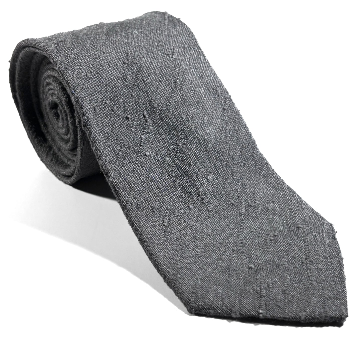 Elephant Gray Silk Shantung Tie