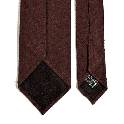 Untipped Brown Silk Shantung Tie