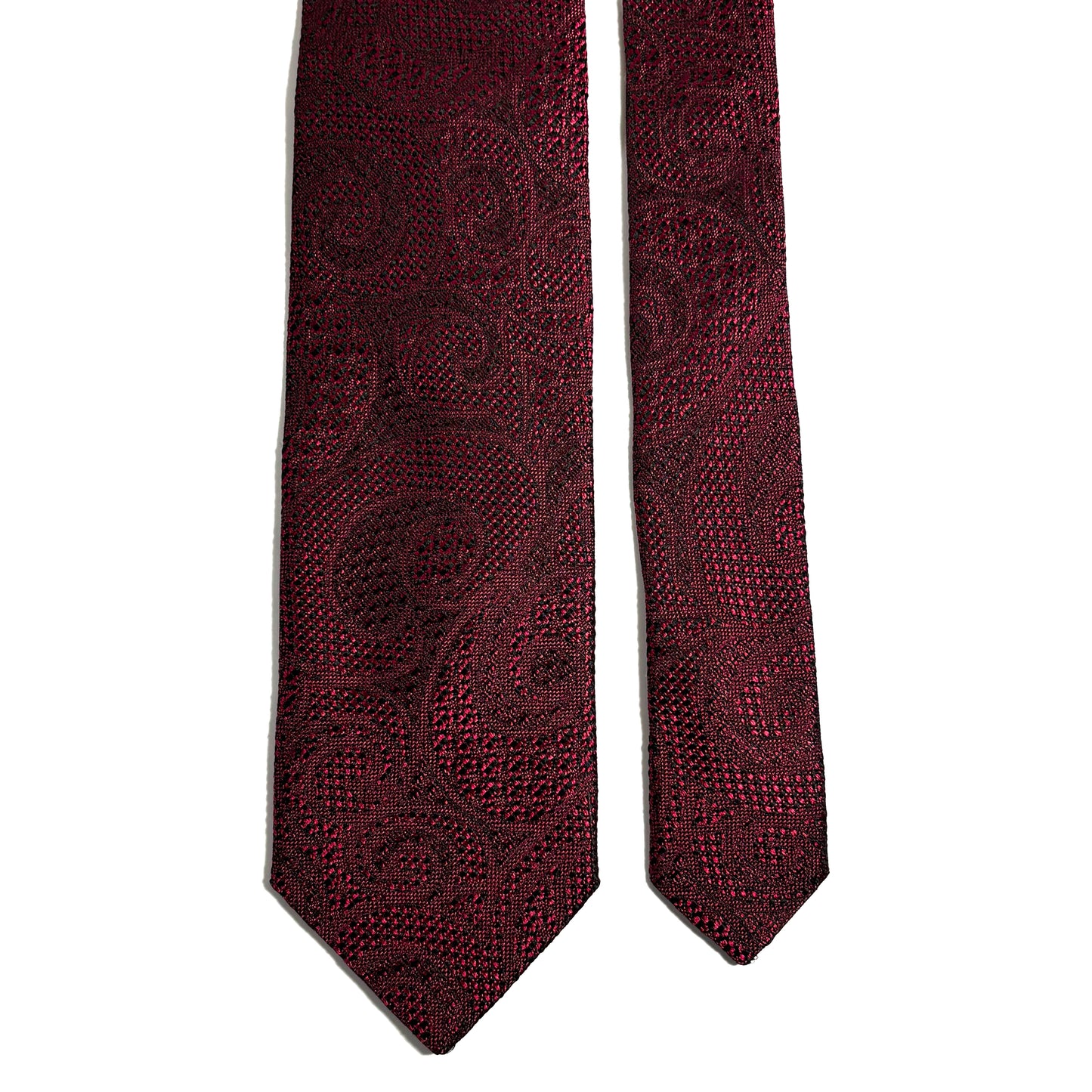 PHOENIX Red Paisley Silk Grenadine Jacquard Tie