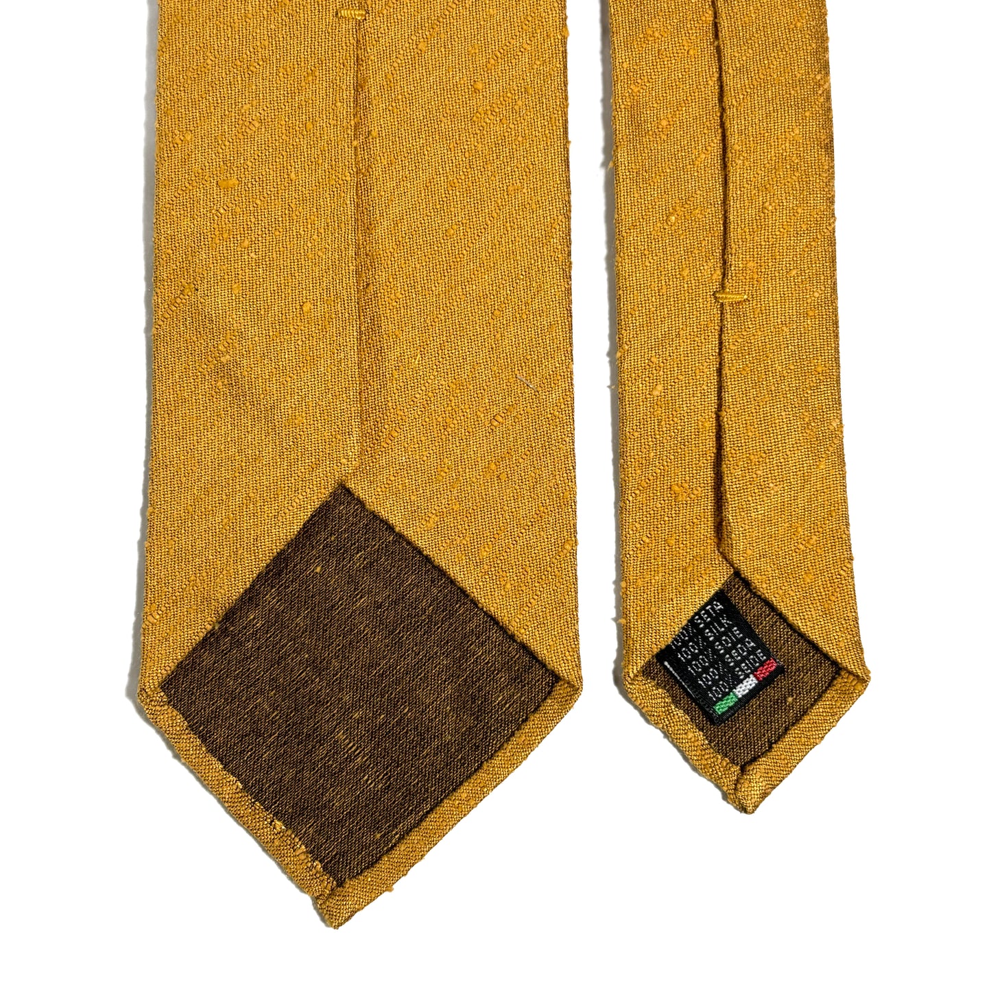 Untipped Gold Silk Shantung Tie
