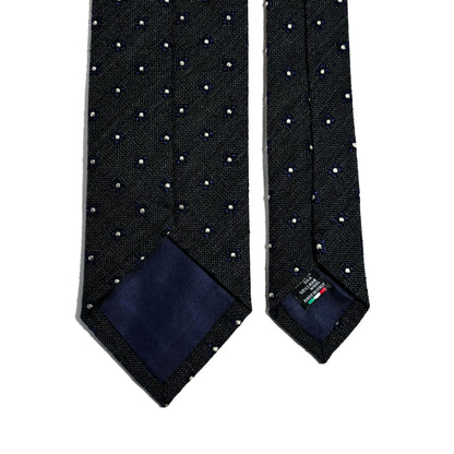 Charcoal Gray Floral Wool/Silk Jacquard Tie