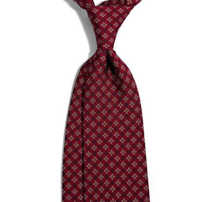 Burgundy Floral Printed 36oz Silk Twill Tie