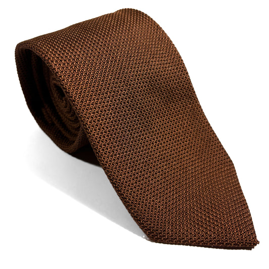 Burnt Orange/Brown Italian Grenadine Tie