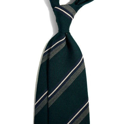 Forest Green Striped Wool/Silk Tie