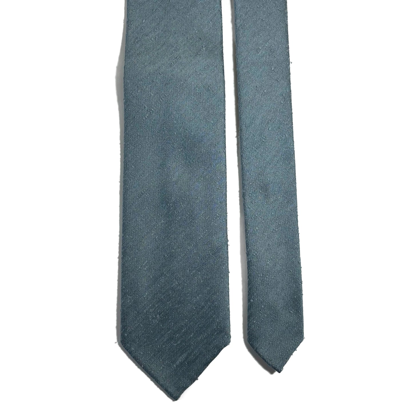 Untipped Light Blue Silk Shantung Tie