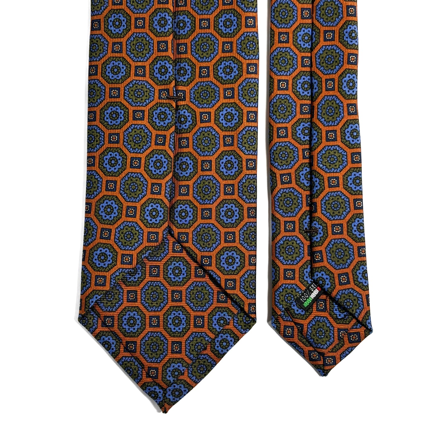 Burnt Orange Geometric Ancient Madder Silk Tie