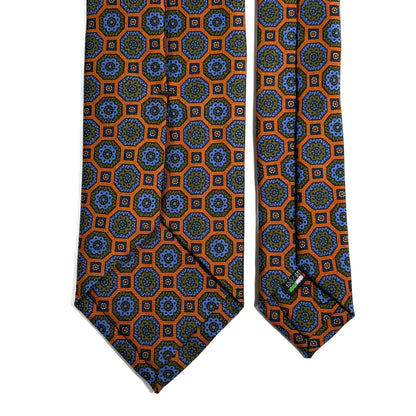 Burnt Orange Geometric Ancient Madder Silk Tie