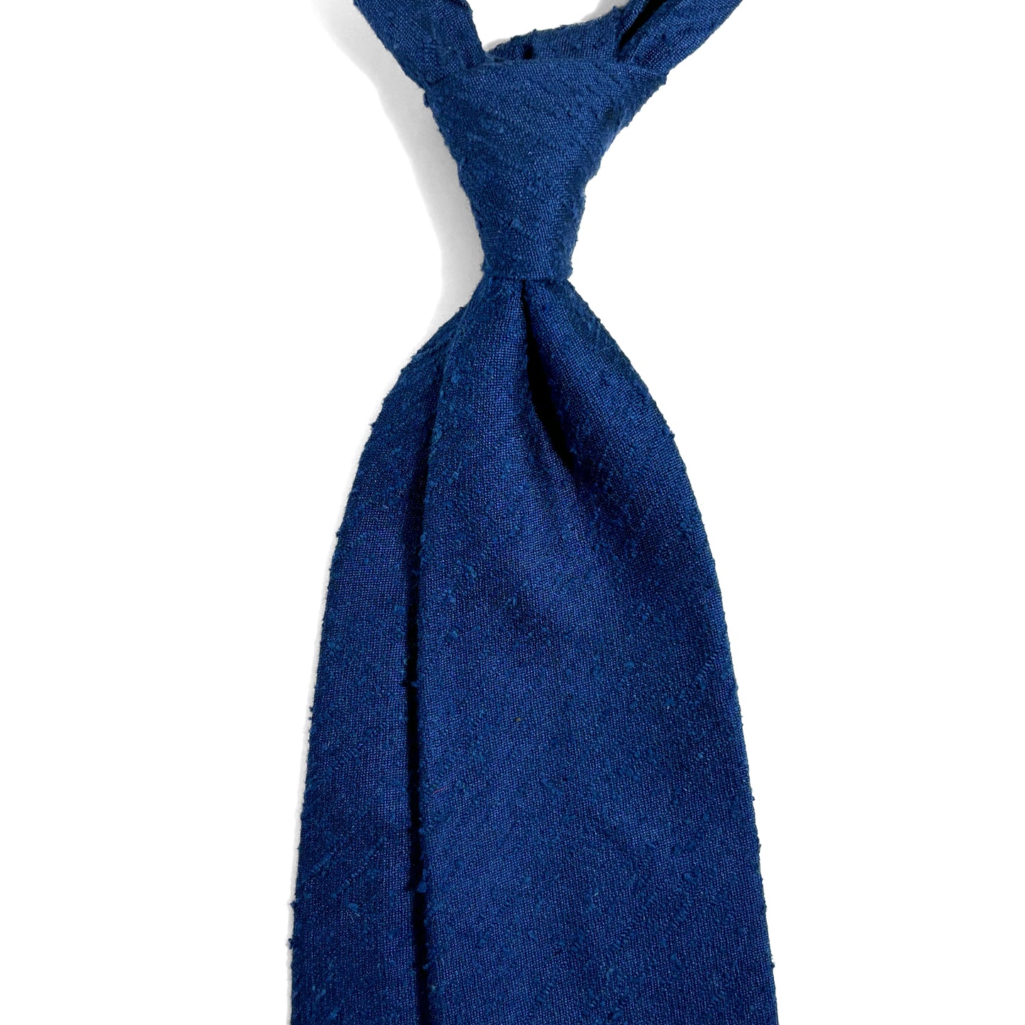 Untipped Blue Silk Shantung Tie