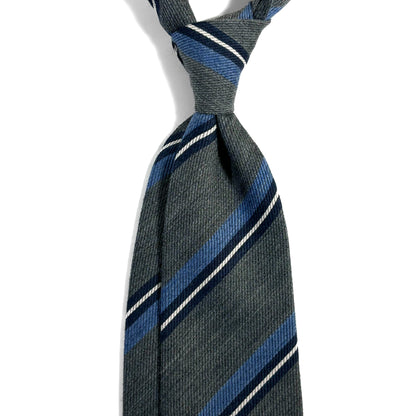 Gray Striped Wool/Silk Tie
