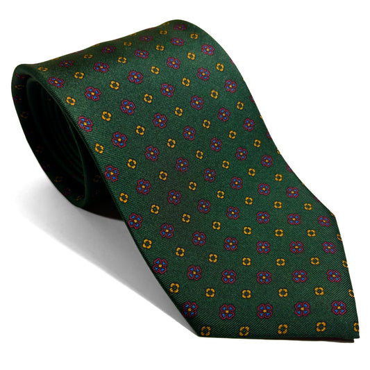 Green Floral Silk Tie