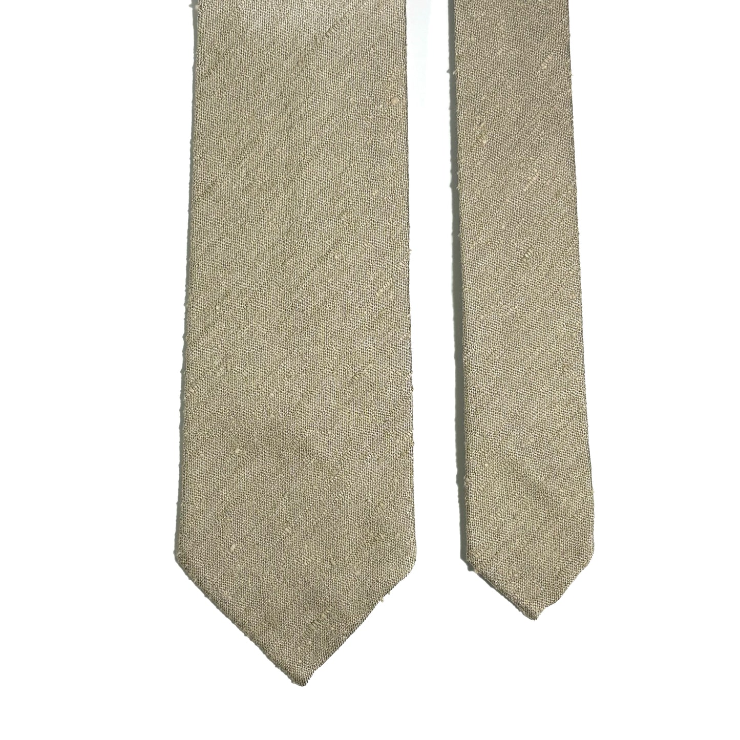 Untipped Light Beige Silk Shantung Tie