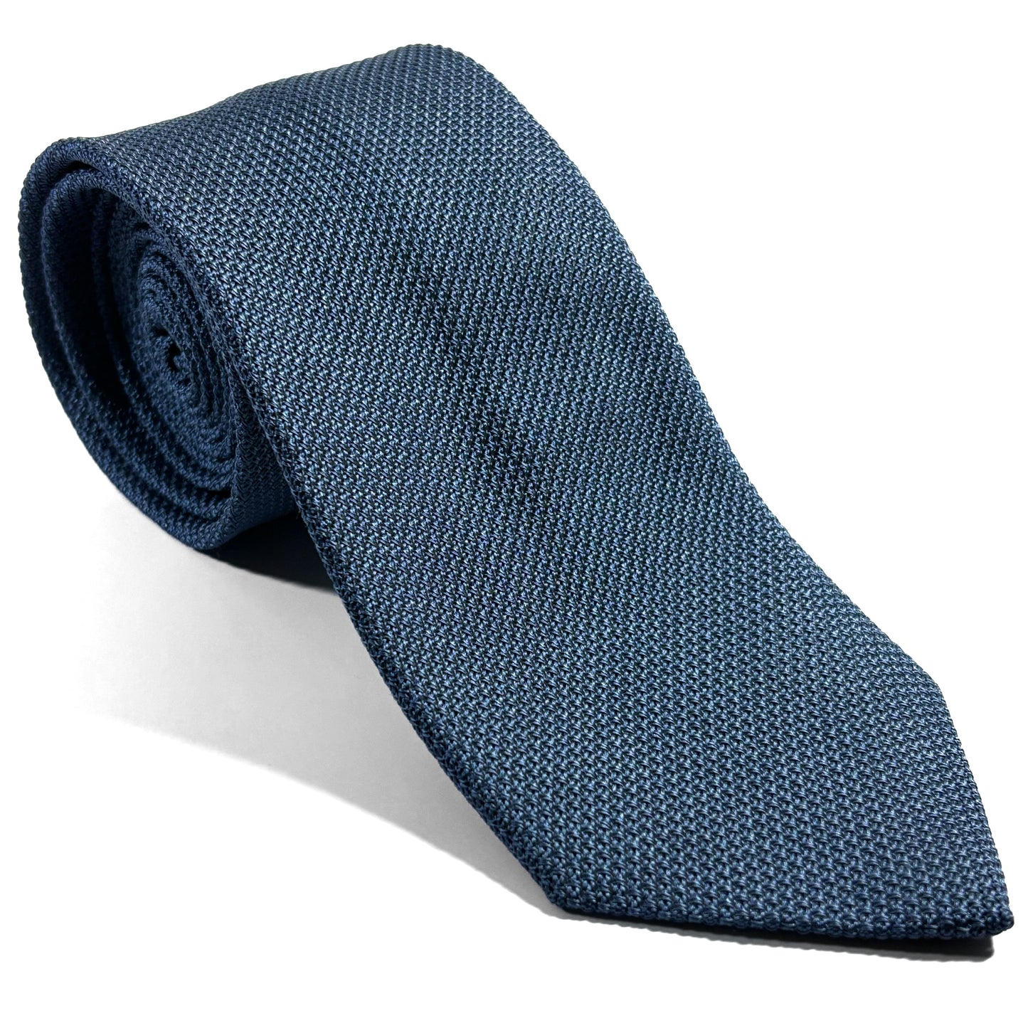 Avion Blue Silk Grenadine Tie (Garza Fina)
