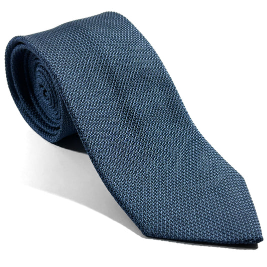Avion Blue Silk Grenadine Tie (Garza Fina)