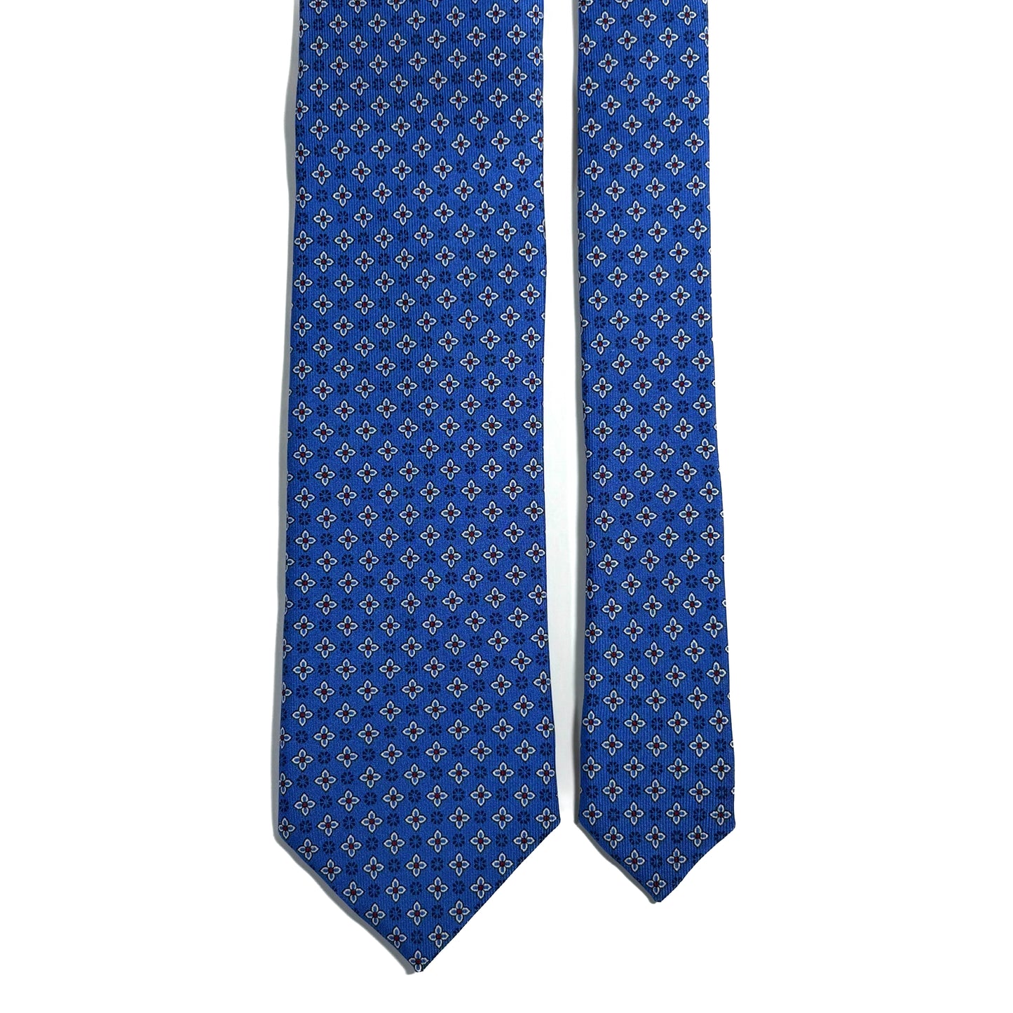 Blue Floral Printed 36oz Silk Twill Tie