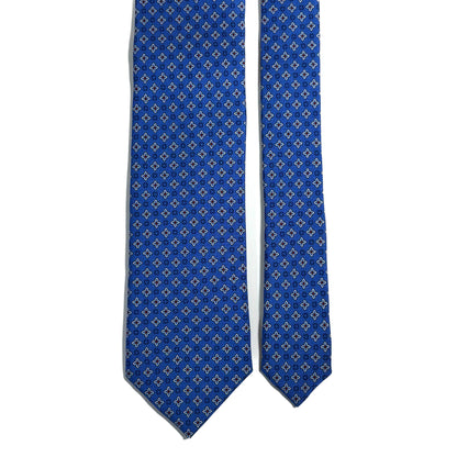 Blue Floral Printed 36oz Silk Twill Tie