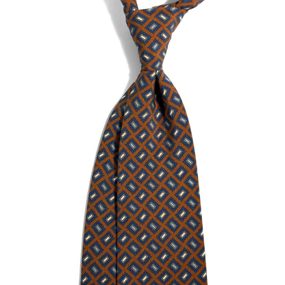 Brown Geometric Ancient Madder Silk Tie