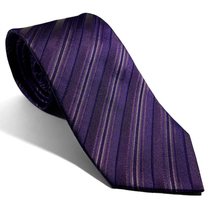 Purple Striped Silk Jacquard Tie