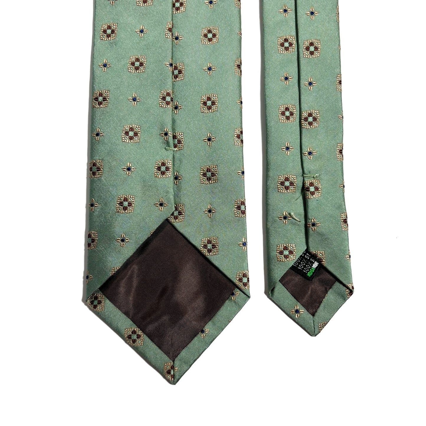 Sage Green Geometric Silk Jacquard Tie