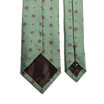 Sage Green Geometric Silk Jacquard Tie