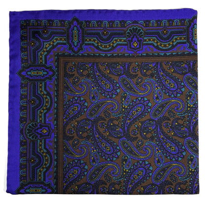Brown & Purple Paisley Ancient Madder Silk Pocket Square