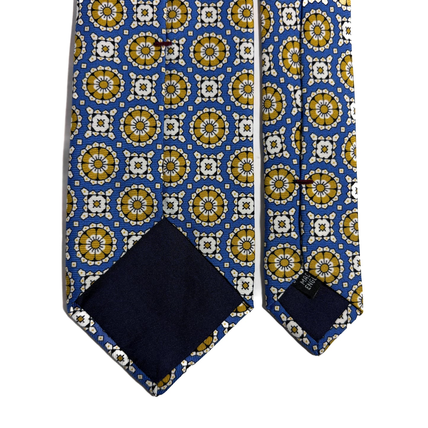 Azure Blue & Yellow Geometric Silk Tie