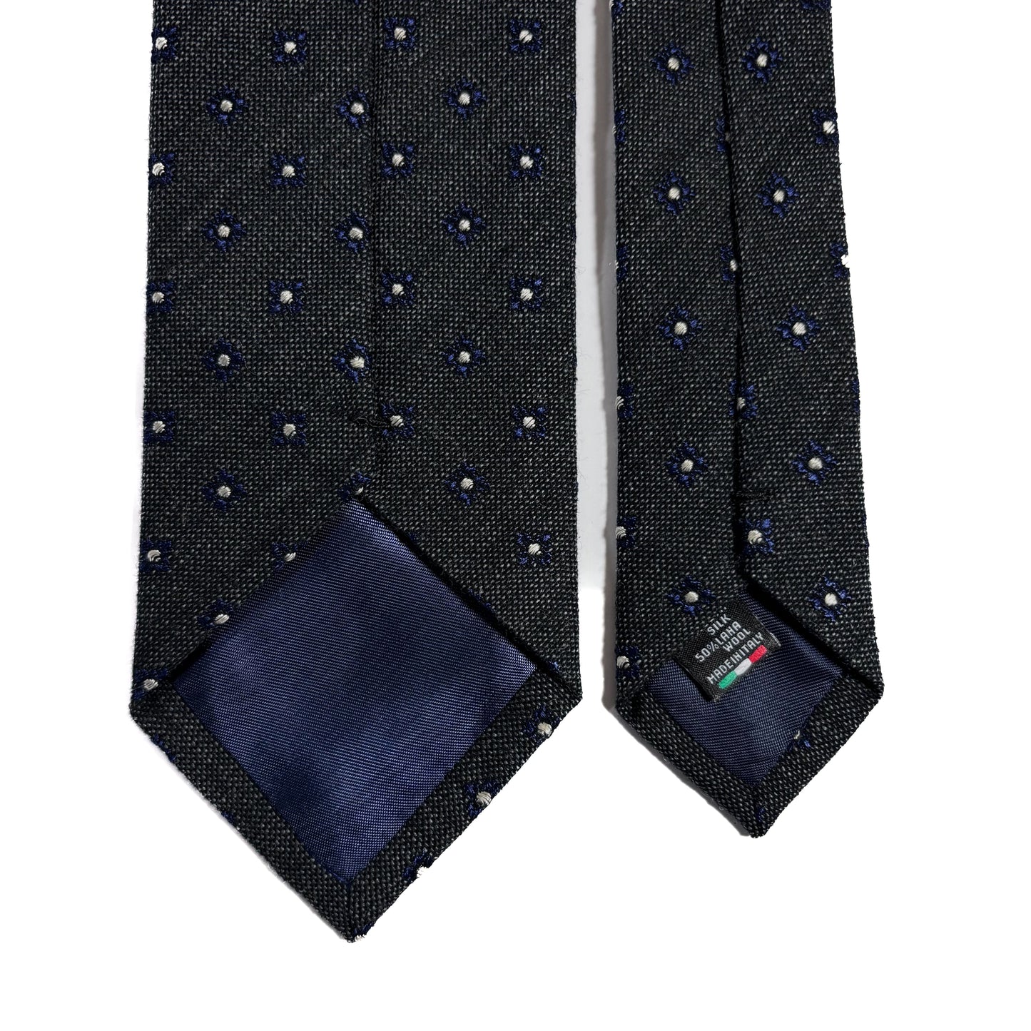 Charcoal Gray Floral Wool/Silk Jacquard Tie