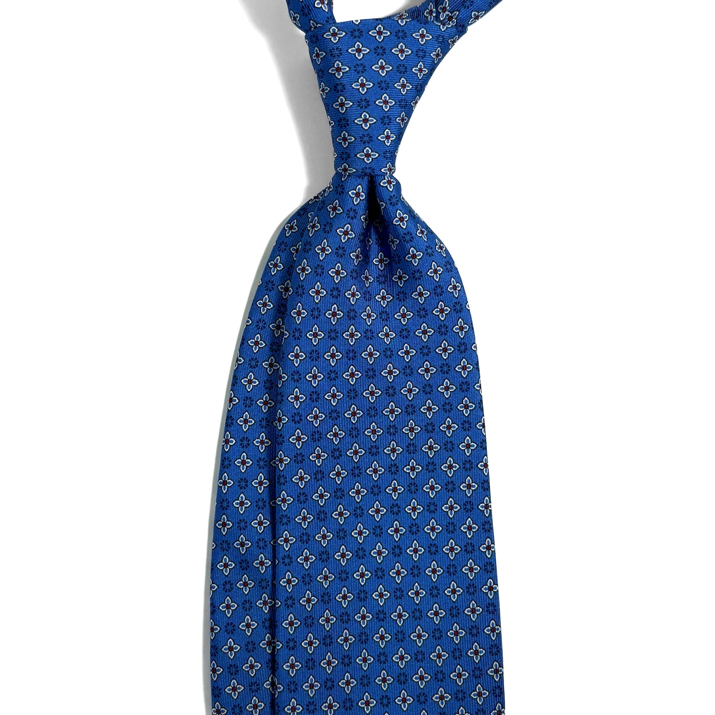 Blue Floral Printed 36oz Silk Twill Tie