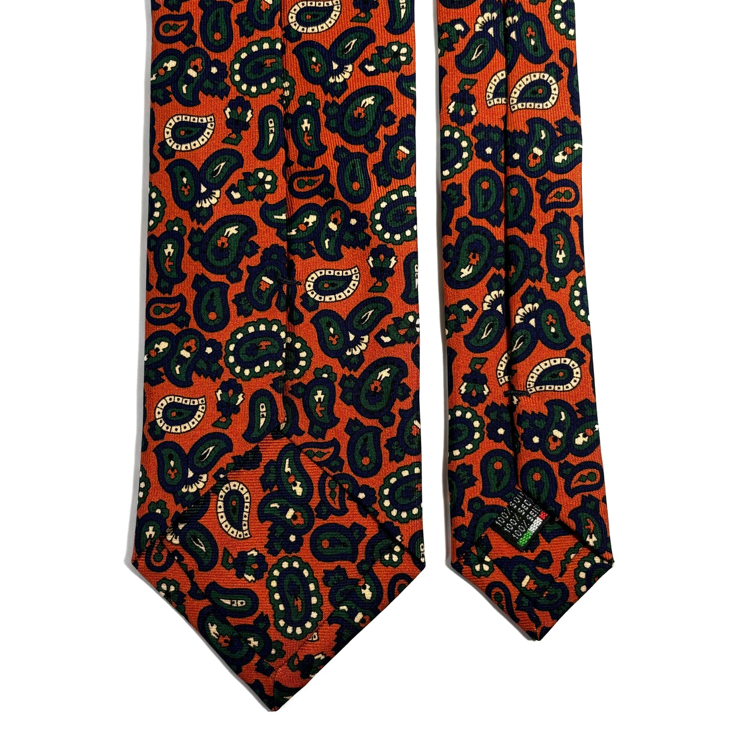 Orange Paisley Ancient Madder Silk Tie