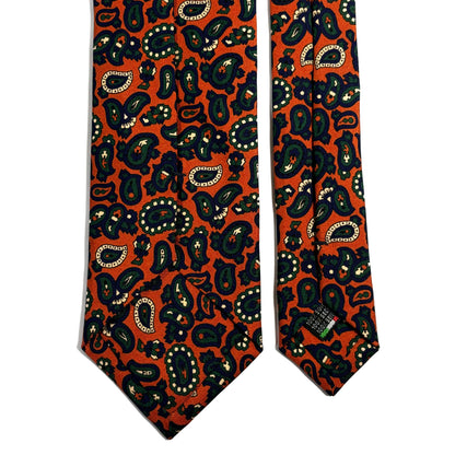 Orange Paisley Ancient Madder Silk Tie
