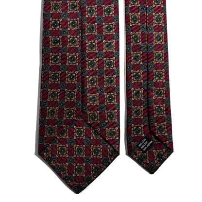 Burgundy Floral Italian Madder Silk Tie