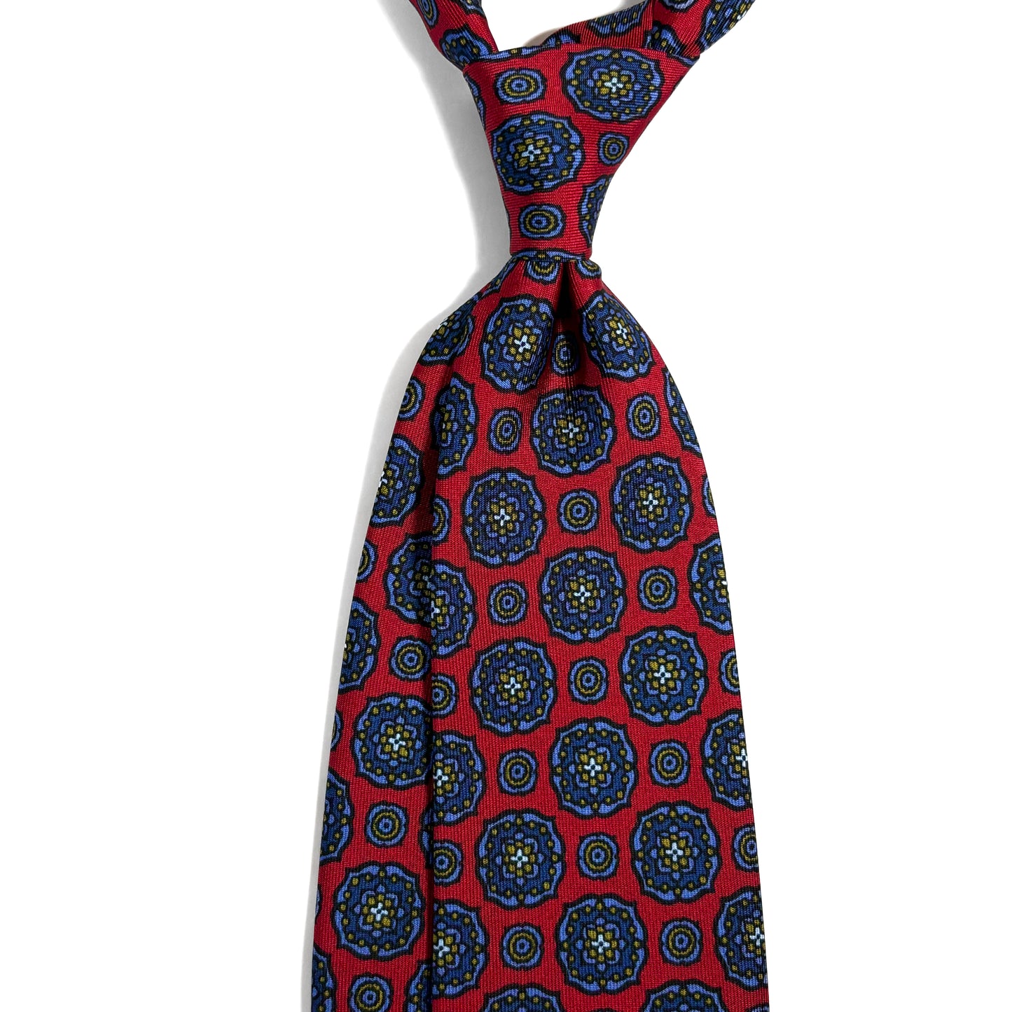 Red Large Floral Ancient Madder Silk Tie