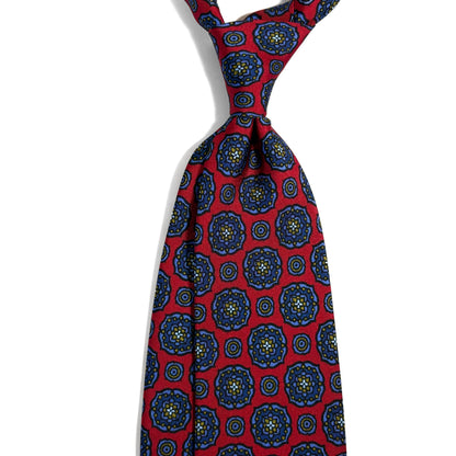 Red Large Floral Ancient Madder Silk Tie