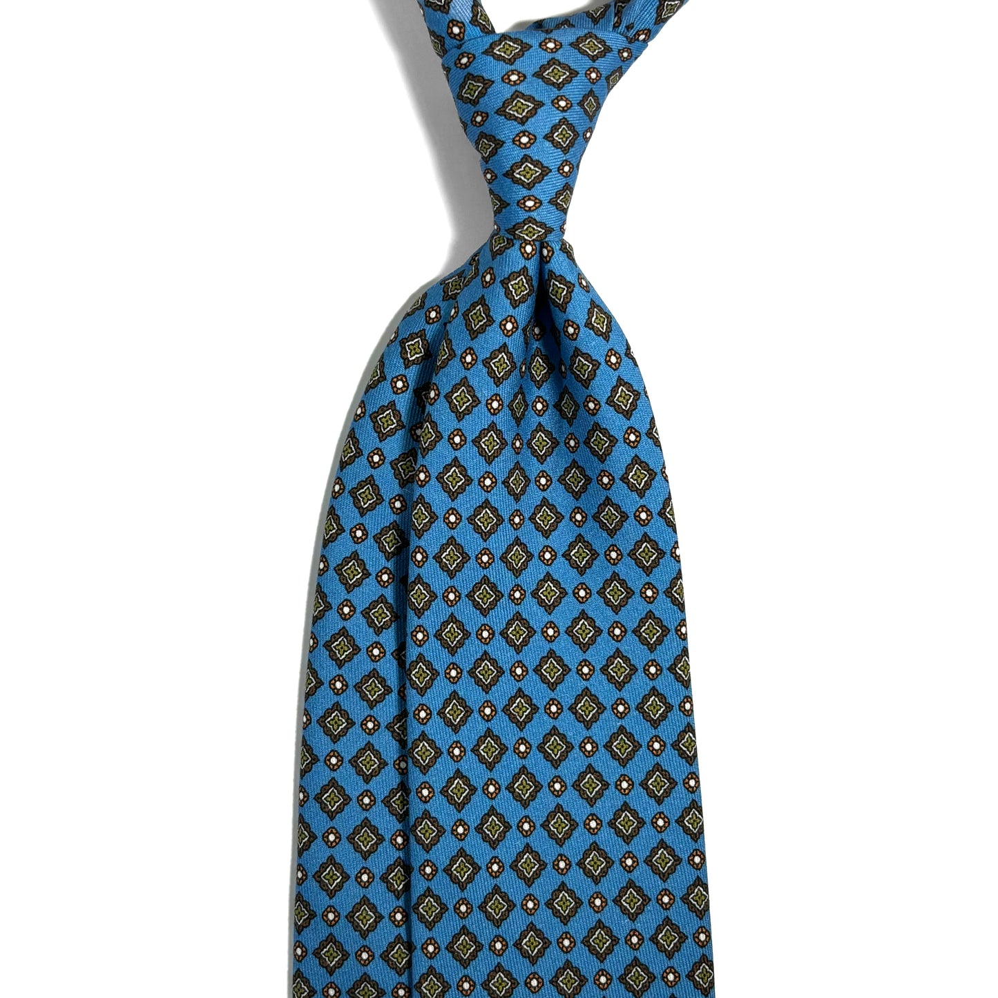 Light Blue Geometric Ancient Madder Silk Tie