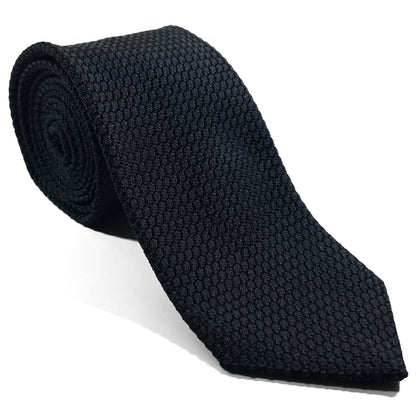 Black Silk Grenadine Tie (Garza Grossa)