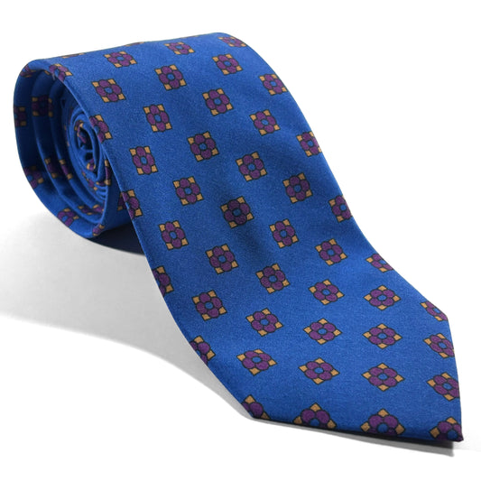 Blue Floral Ancient Madder Silk Tie
