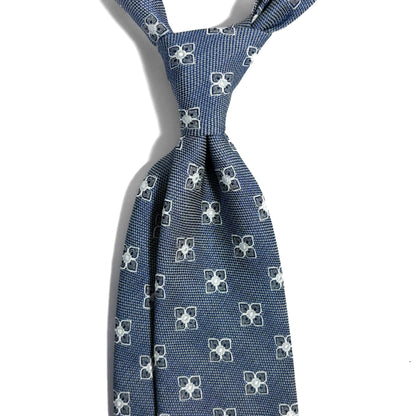Light Blue Floral Silk Jacquard Tie