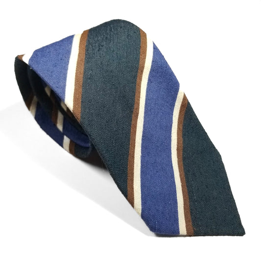 untipped-navy-blue-striped-silk-bourette-tie