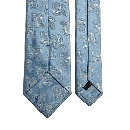 Light Blue Paisley Silk Jacquard Tie