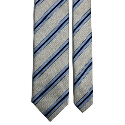 Ivory Striped Silk Jacquard Tie