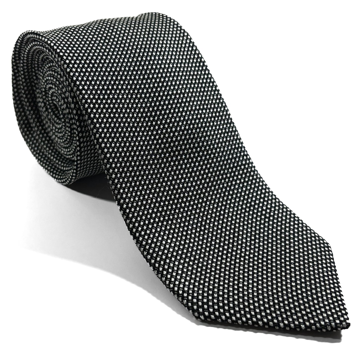 Mottled White Silk Grenadine Tie (Garza Fina)